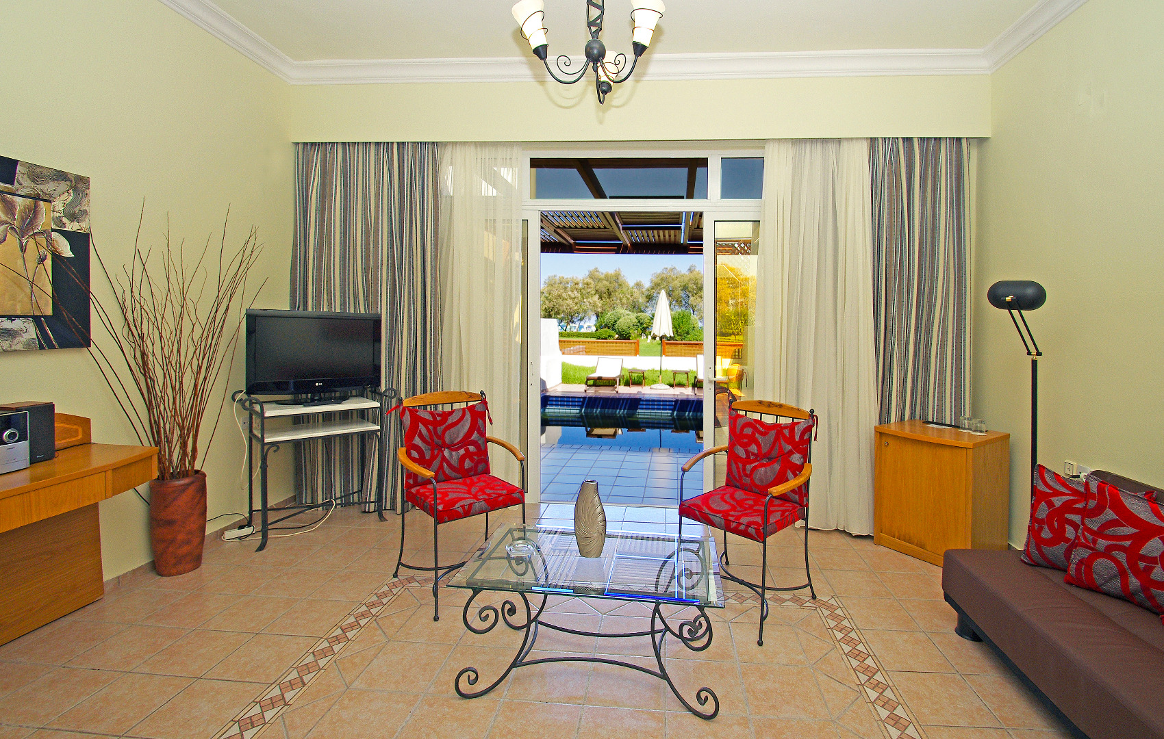 Villa with private pool living room