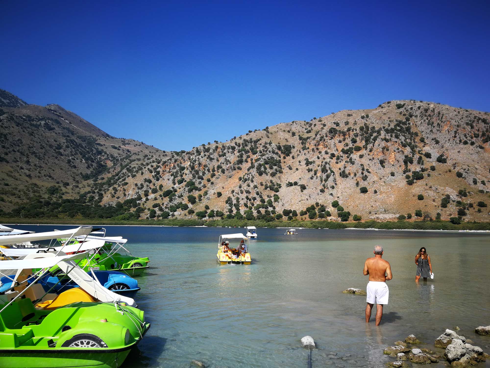 kournas: paddle boats on the lake