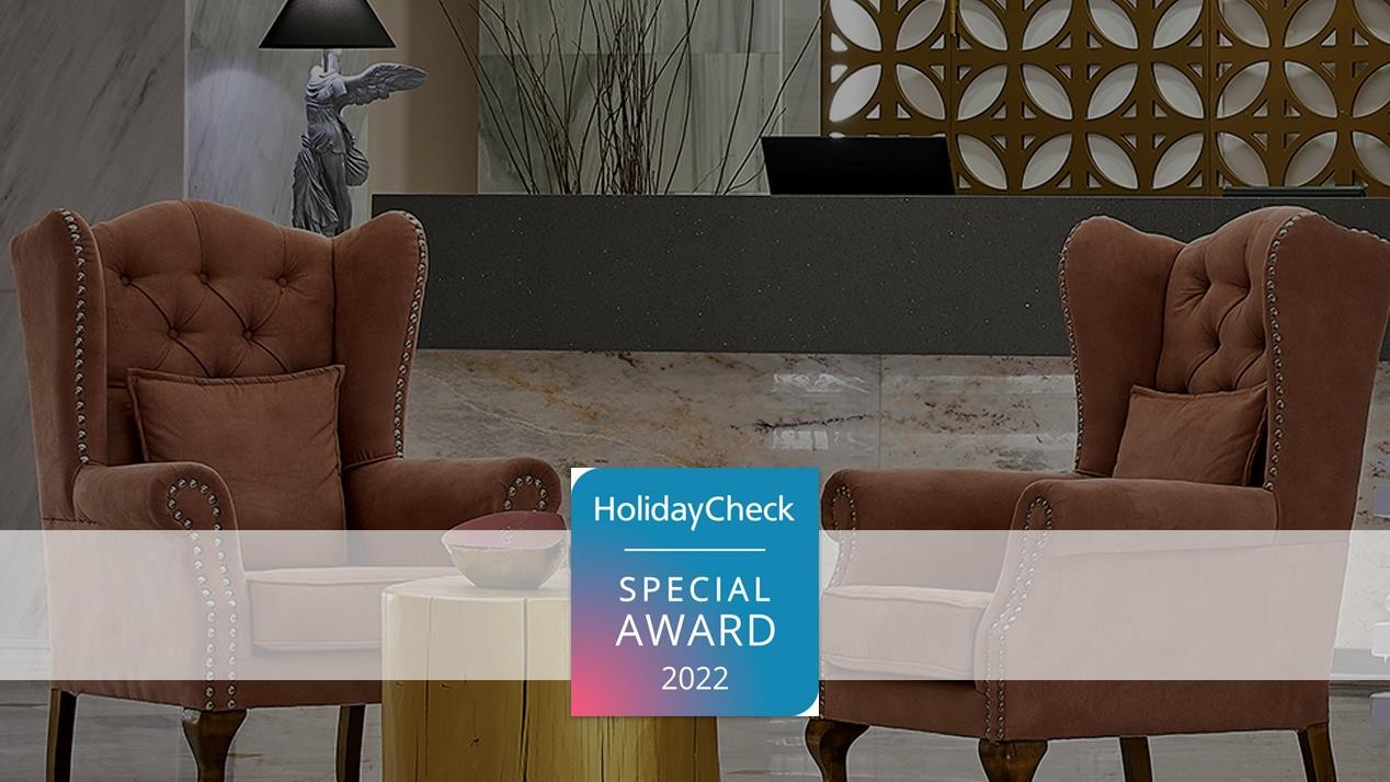 Holidaycheck Special Award 2022 For Mythos Palace Resort & Spa