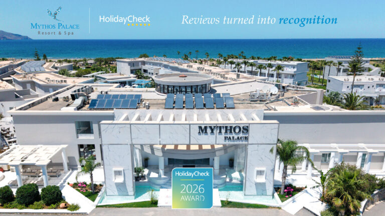 MYTHOS PALACE AMONG THE TOP HOTELS IN GREECE  HOLIDAYCHECK AWARD 2026